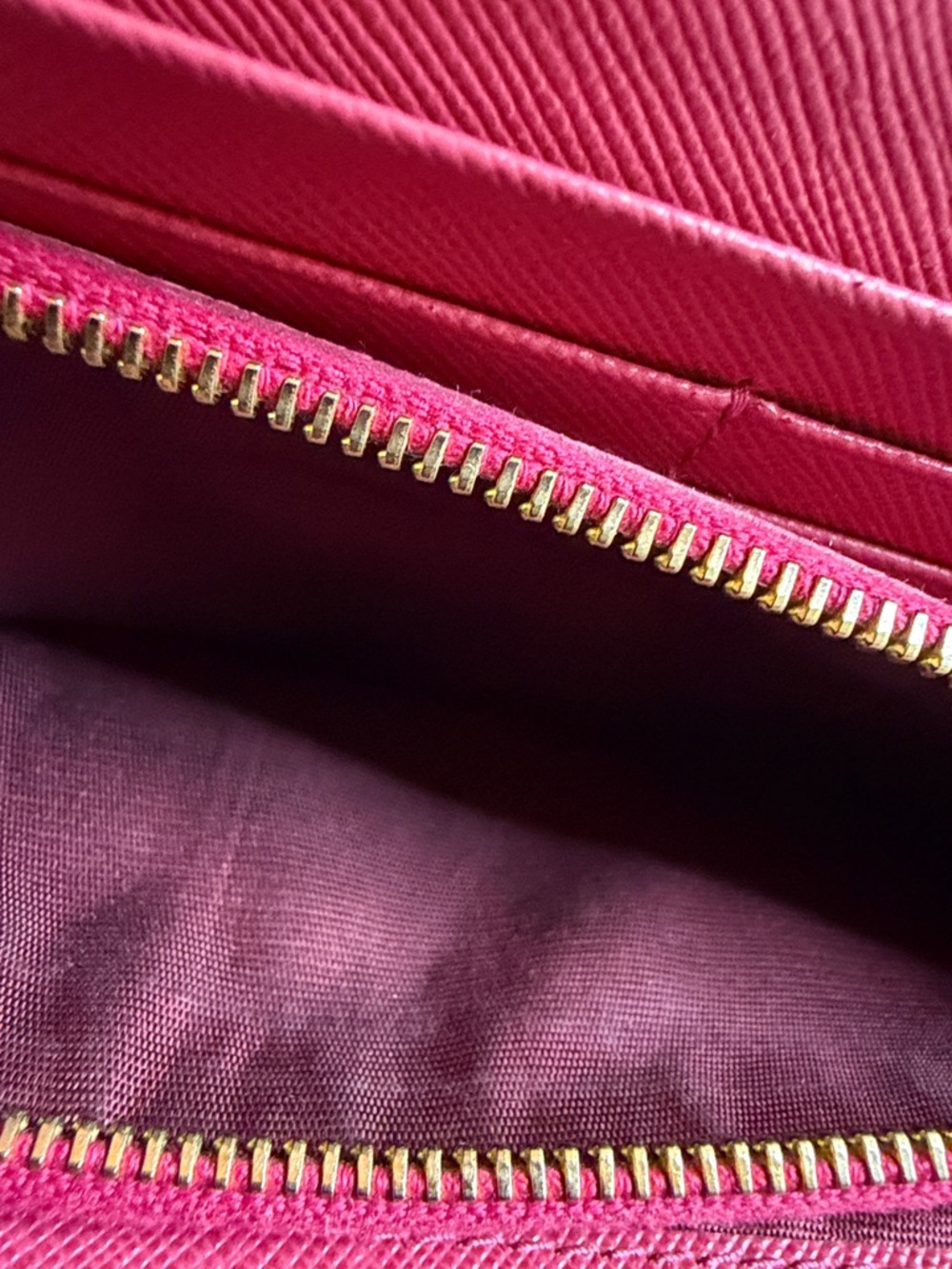 Prada Hot Pink Saffiano Bow Continental Wallet - Picture 7 of 9